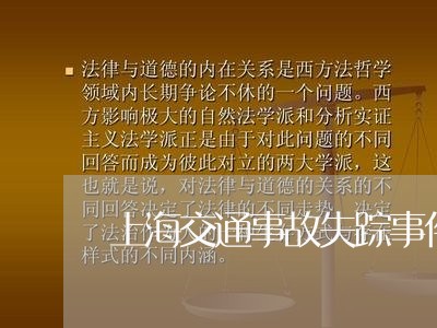上海交通事故失踪事件/2023021306926 上海交通事故失踪事件/2023021306926