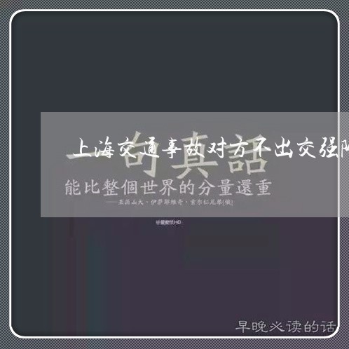 上海交通事故对方不出交强险/2023040118160 上海交通事故对方不出交强险/2023040118160