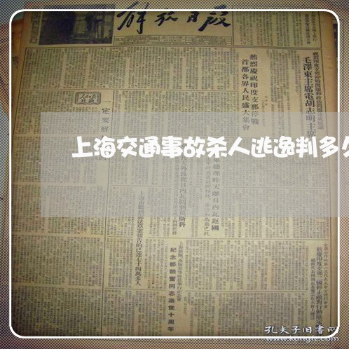 上海交通事故杀人逃逸判多久/2023040149481 上海交通事故杀人逃逸判多久/2023040149481