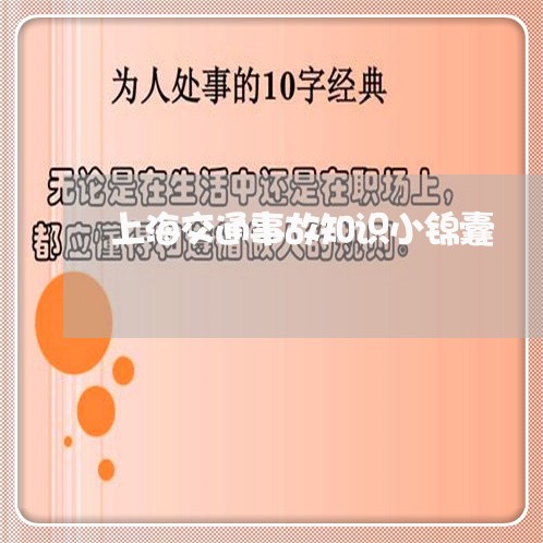 上海交通事故知识小锦囊/2023030197047 上海交通事故知识小锦囊/2023030197047