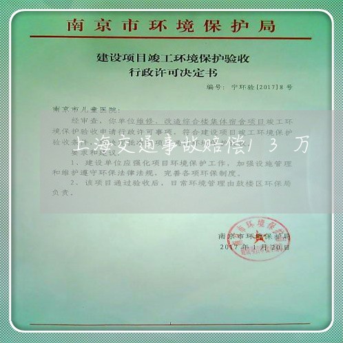 上海交通事故赔偿13万/2023022848371