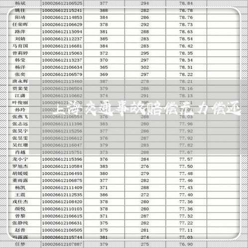 上海交通事故赔偿无力偿还/2023033188381