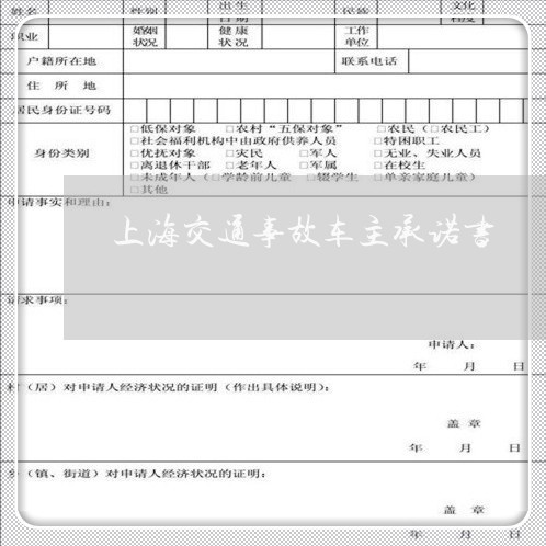 上海交通事故车主承诺书/2023042227360