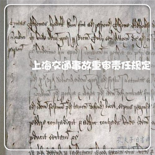 上海交通事故重审责任规定/2023031839471 上海交通事故重审责任规定/2023031839471