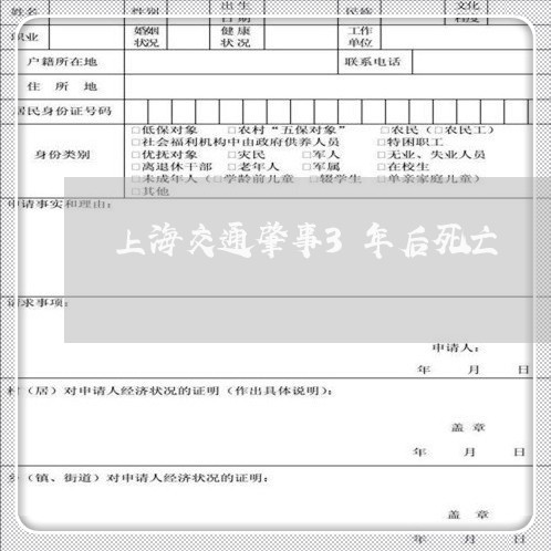 上海交通肇事3年后死亡/2023022883805