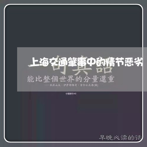 上海交通肇事中的情节恶劣/2023040138382