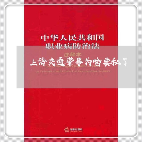 上海交通肇事为啥要私了/2023042271405