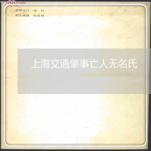 上海交通肇事亡人无名氏/2023022852482