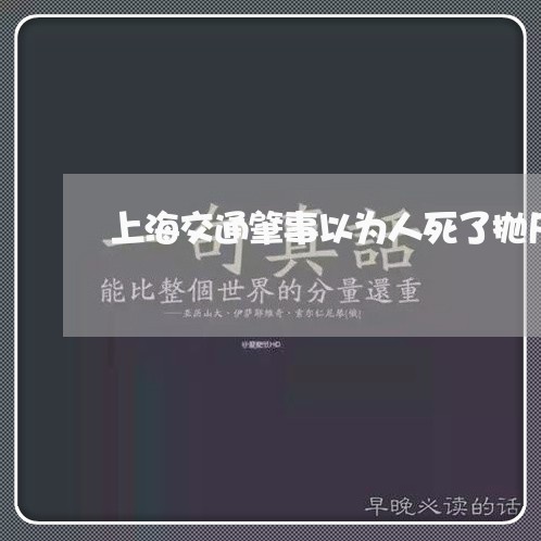 上海交通肇事以为人死了抛尸/2023033149271 上海交通肇事以为人死了抛尸/2023033149271