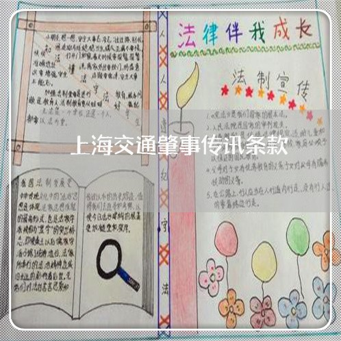 上海交通肇事传讯条款/2023021292703 上海交通肇事传讯条款/2023021292703