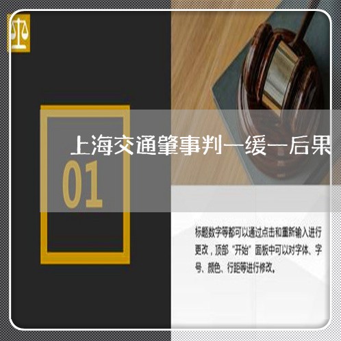 上海交通肇事判一缓一后果/2023031893804 上海交通肇事判一缓一后果/2023031893804