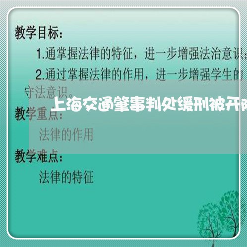 上海交通肇事判处缓刑被开除/2023033187281 上海交通肇事判处缓刑被开除/2023033187281