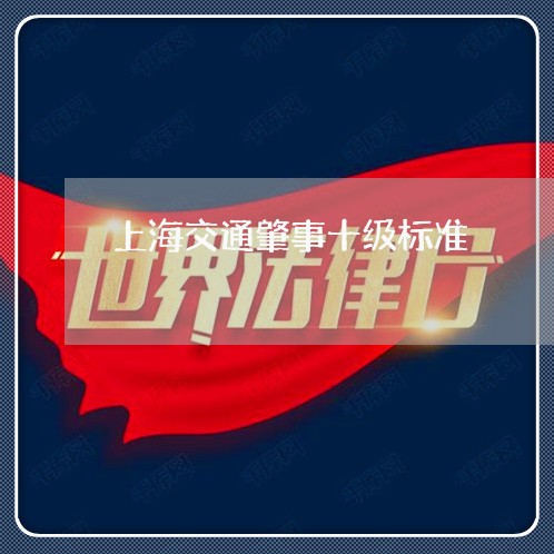 上海交通肇事十级标准/2023021369372 上海交通肇事十级标准/2023021369372