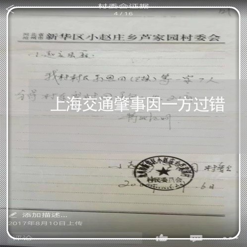 上海交通肇事因一方过错/2023022815128