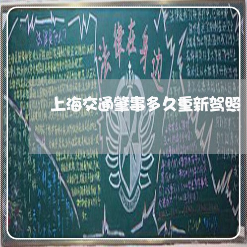 上海交通肇事多久重新驾照/2023031885925