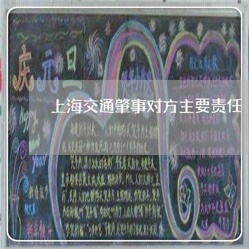 上海交通肇事对方主要责任/2023031894849 上海交通肇事对方主要责任/2023031894849