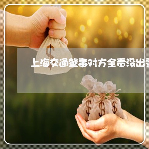 上海交通肇事对方全责没出警/2023033170715