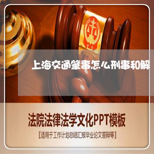 上海交通肇事怎么刑事和解/2023033127259