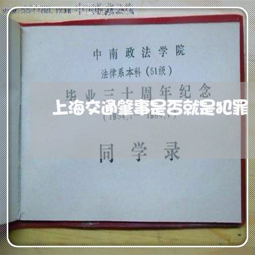 上海交通肇事是否就是犯罪/2023031814916 上海交通肇事是否就是犯罪/2023031814916