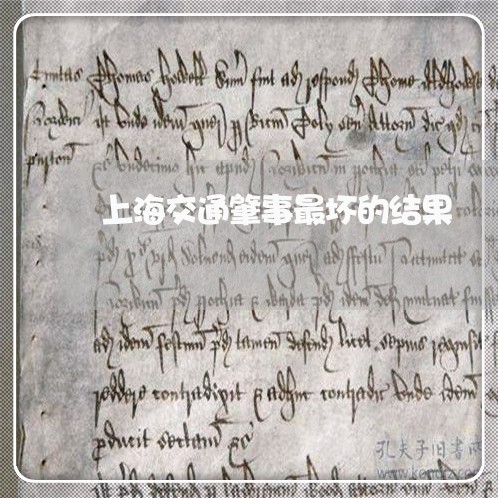 上海交通肇事最坏的结果/2023022827048