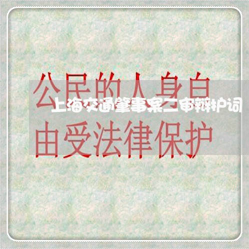 上海交通肇事案二审辩护词/2023031883616 上海交通肇事案二审辩护词/2023031883616