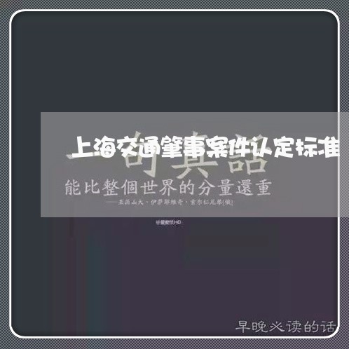 上海交通肇事案件认定标准/2023031828272 上海交通肇事案件认定标准/2023031828272