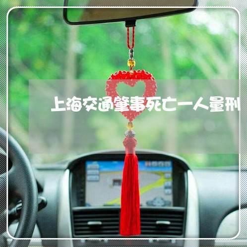 上海交通肇事死亡一人量刑/2023031995738 上海交通肇事死亡一人量刑/2023031995738