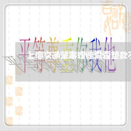 上海交通肇事理赔需要垫款不/2023033161793 上海交通肇事理赔需要垫款不/2023033161793