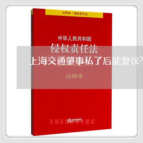 上海交通肇事私了后能复议不/2023033138261
