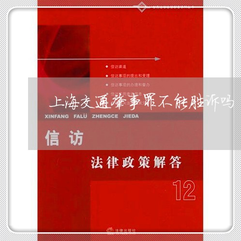 上海交通肇事罪不能胜诉吗/2023031859472