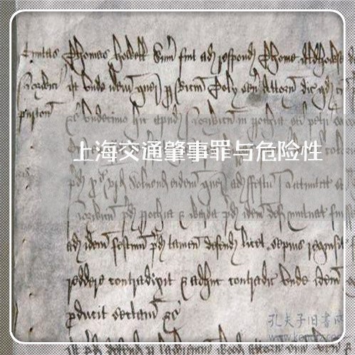 上海交通肇事罪与危险性/2023022884716 上海交通肇事罪与危险性/2023022884716