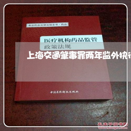 上海交通肇事罪两年监外执行/2023033174724 上海交通肇事罪两年监外执行/2023033174724