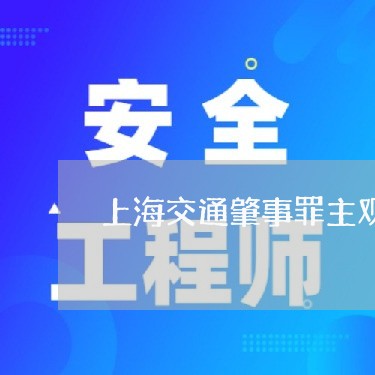 上海交通肇事罪主观方面是/2023033183836