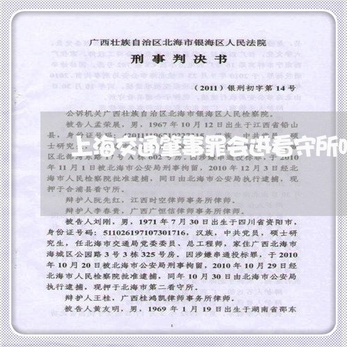 上海交通肇事罪会进看守所吗/2023033131571 上海交通肇事罪会进看守所吗/2023033131571