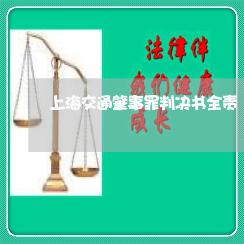 上海交通肇事罪判决书全责/2023033053715