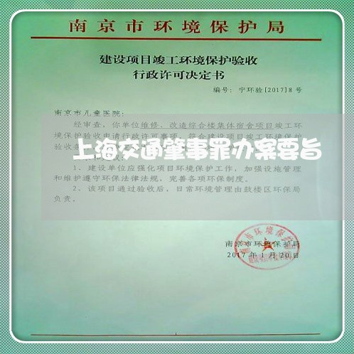 上海交通肇事罪办案要旨/2023022795048 上海交通肇事罪办案要旨/2023022795048