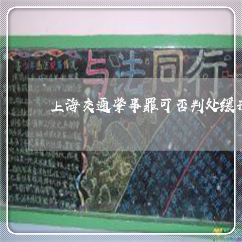 上海交通肇事罪可否判处缓刑/2023033185948