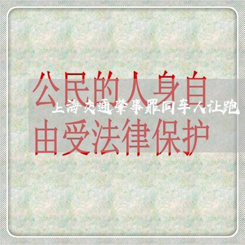 上海交通肇事罪同车人让跑/2023031816037