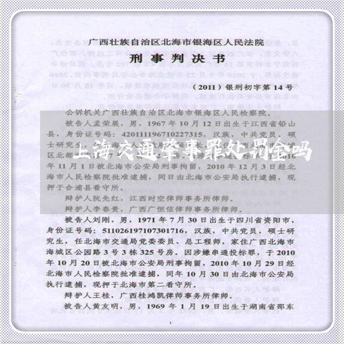 上海交通肇事罪处罚金吗/2023042149685