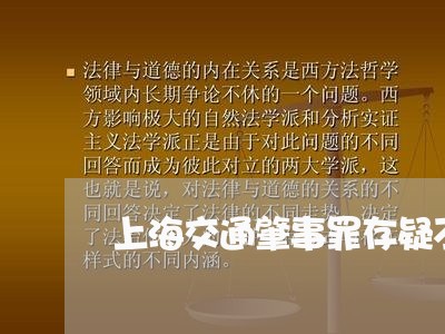 上海交通肇事罪存疑不诉/2023042127581