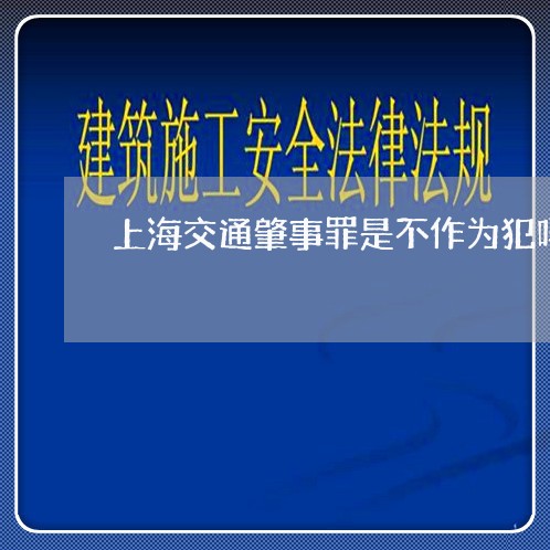 上海交通肇事罪是不作为犯吗/2023033196936