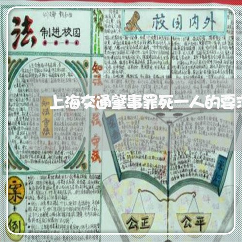 上海交通肇事罪死一人的要求/2023033053704 上海交通肇事罪死一人的要求/2023033053704