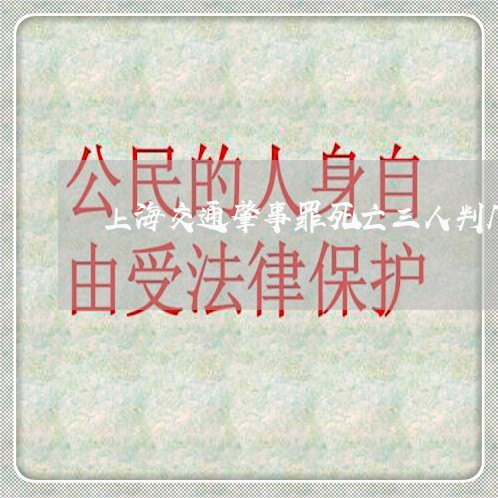 上海交通肇事罪死亡三人判几年/2023060450693