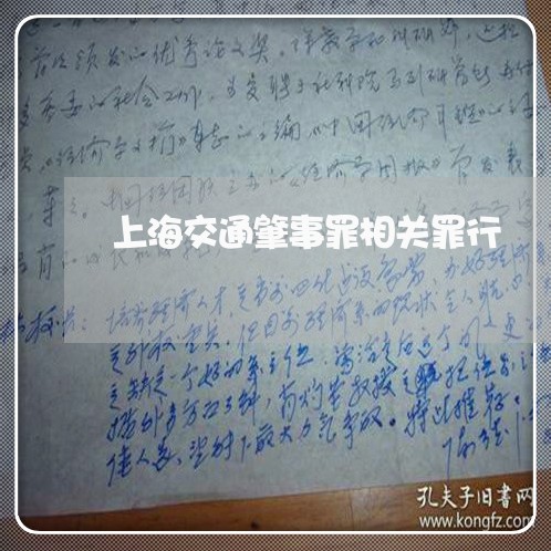上海交通肇事罪相关罪行/2023022730361