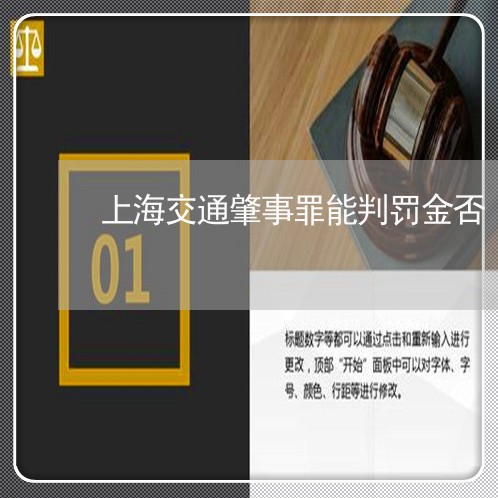 上海交通肇事罪能判罚金否/2023033185137