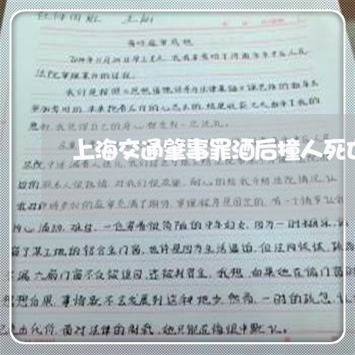 上海交通肇事罪酒后撞人死亡/2023033053857