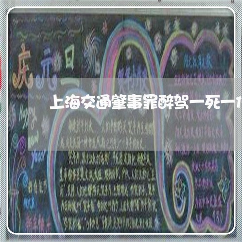 上海交通肇事罪醉驾一死一伤/2023033040571
