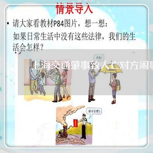 上海交通肇事致人亡对方闹事/2023033092517
