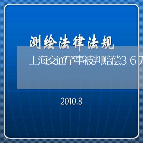 上海交通肇事被判赔偿36万/2023033028058 上海交通肇事被判赔偿36万/2023033028058