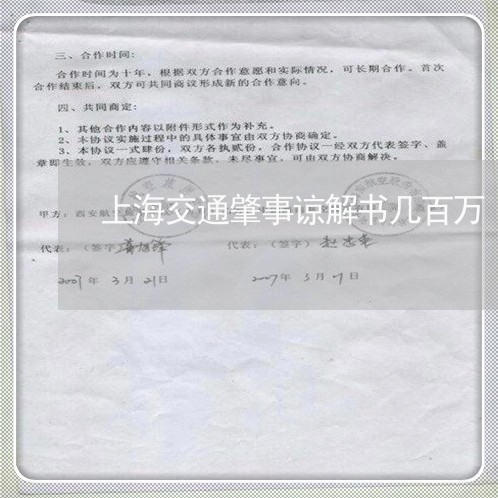 上海交通肇事谅解书几百万/2023031716026 上海交通肇事谅解书几百万/2023031716026